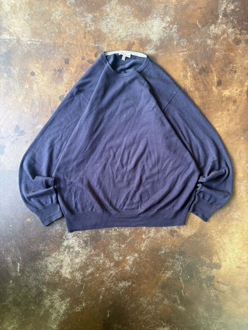Peter Millar Vintage Navy Blue Crewneck Knit Sweater Size XL